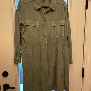Pilcro Casual light army  Green Shirt Dress
